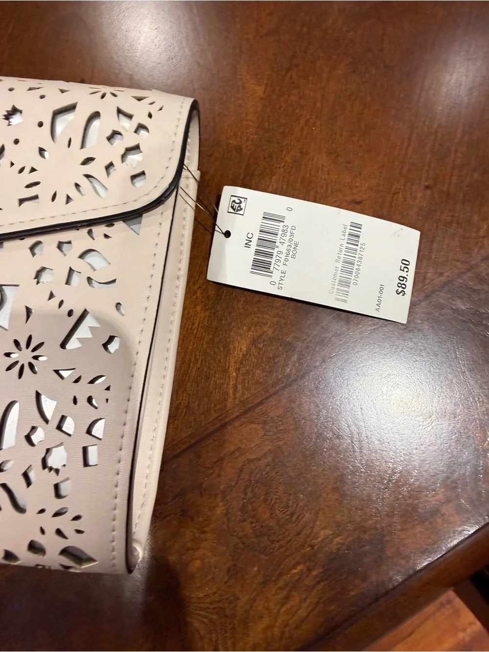 Laser-Cut Envelope Clutch - Blush Pink